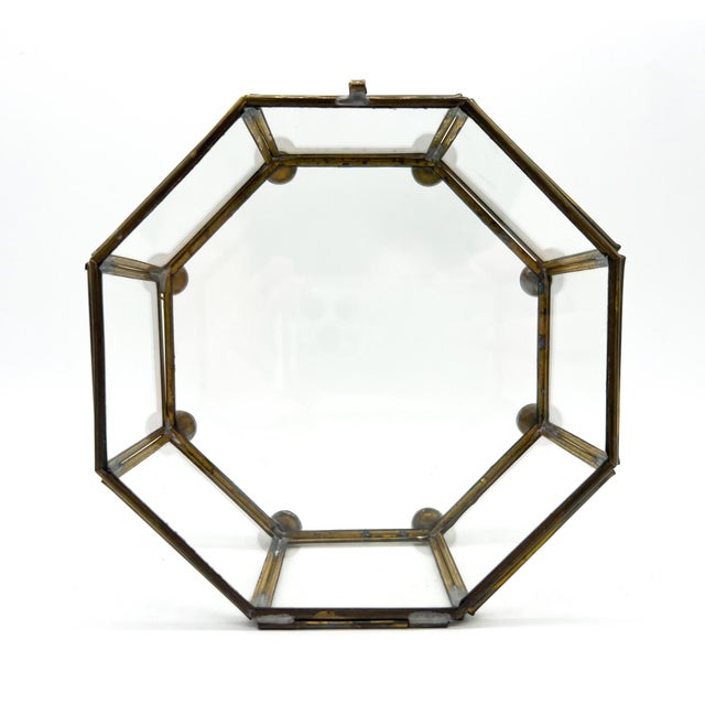 Anthony Redmile Vintage Brass & Glass Octagonal Display Box / Jewelry Casket - Hollywood Regency, Mid-Century Modern, Modernist For Sale - Image 4 of 11