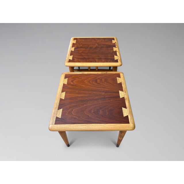 Restored Pair of Lane Acclaim Small Square Snack Tables For Sale - Image 11 of 13