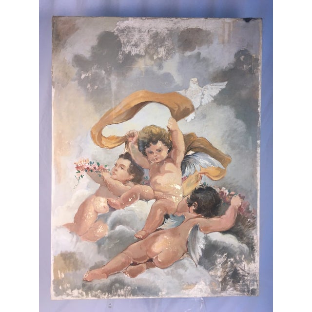 This stunning painting is large, very old and elegant! I was told it is Swiss but cannot confirm that, however it is...