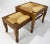 Farmhouse Vintage Nesting Wood and Rush Footstool Pair For Sale - Image 3 of 10
