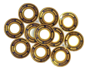 Set of 11 Hutschenreuther Dinner Plates Cabinet Service Cobalt Blue & Raised Gold Encrusted 10.5"
