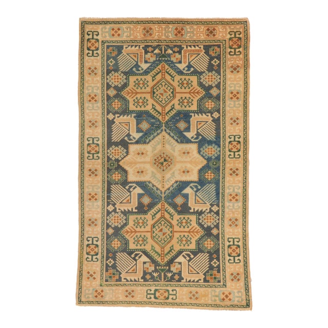 Vintage Turkish Oushak Rug - 04'04 X 07'03 For Sale