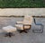 Set of Mid-Century Swivel Armchair and Ottoman in Tweed and Wood, 1970 For Sale - Image 13 of 14