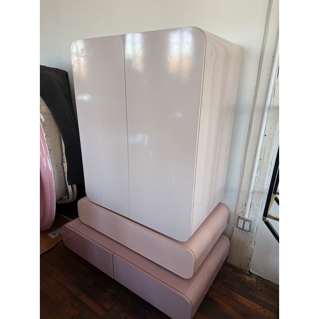 1980 Pink Tallboy Dresser. Two available. *****Price in this listing is for one**** This set of tallboy dressers comes...