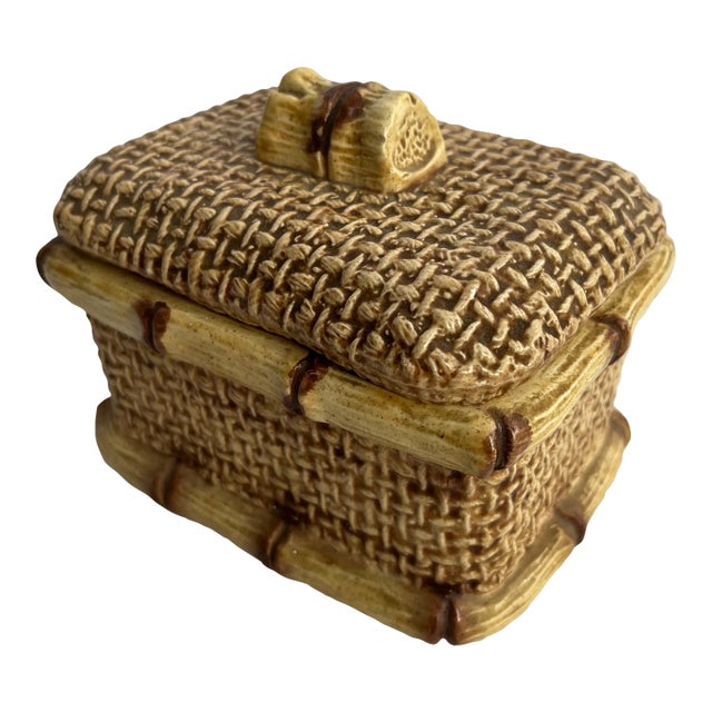 Faux Bamboo Ceramic Box For Sale
