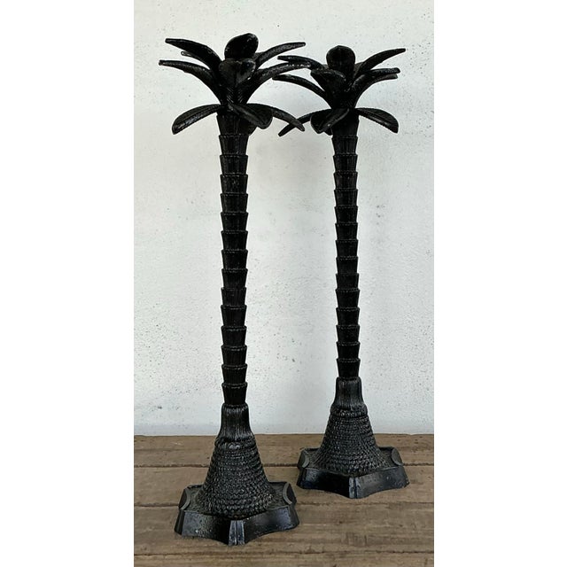 Vintage Monumental Palm Tree Candlesticks - A Pair For Sale - Image 10 of 12