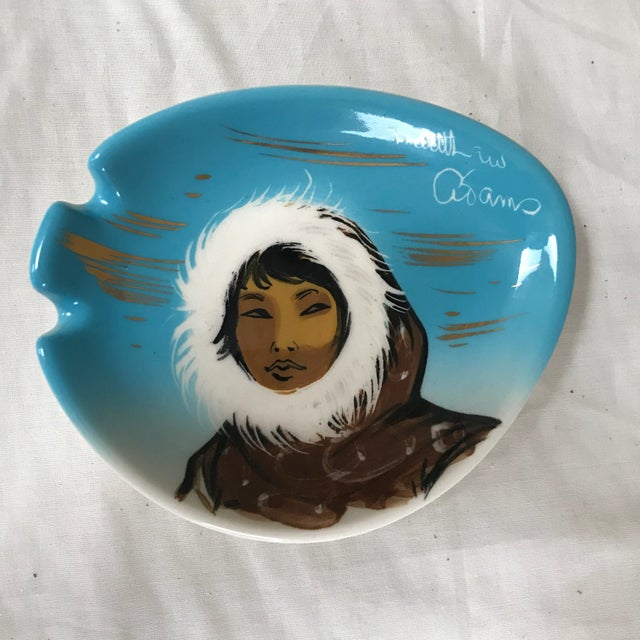 1950s Matthew Adams Sascha Brastoff ‘Alaska’ Signed Ceramic Ashtray Trinket Tray For Sale - Image 4 of 6