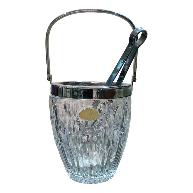 Sheffield Crystal Ice Bucket, 1960s For Sale