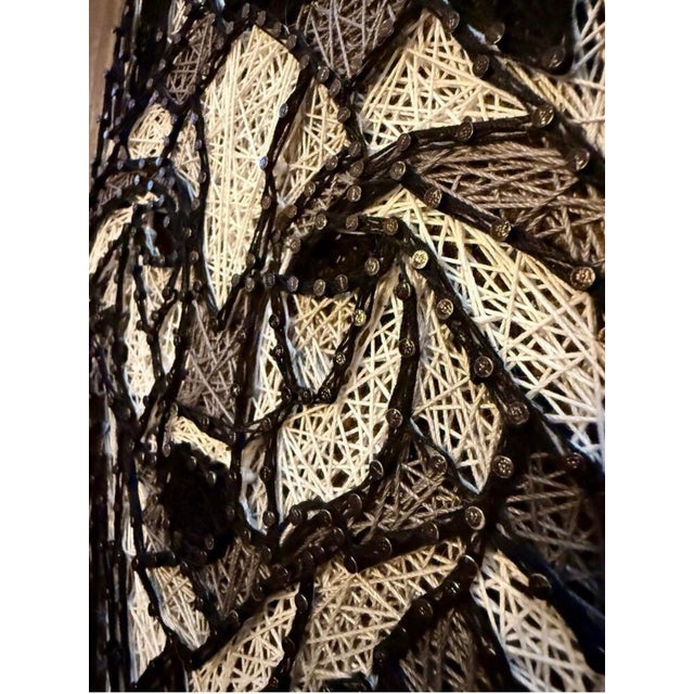 I am a retired artist with a few pieces left to find homes for. This is the art of string and nails on wood. The color of...
