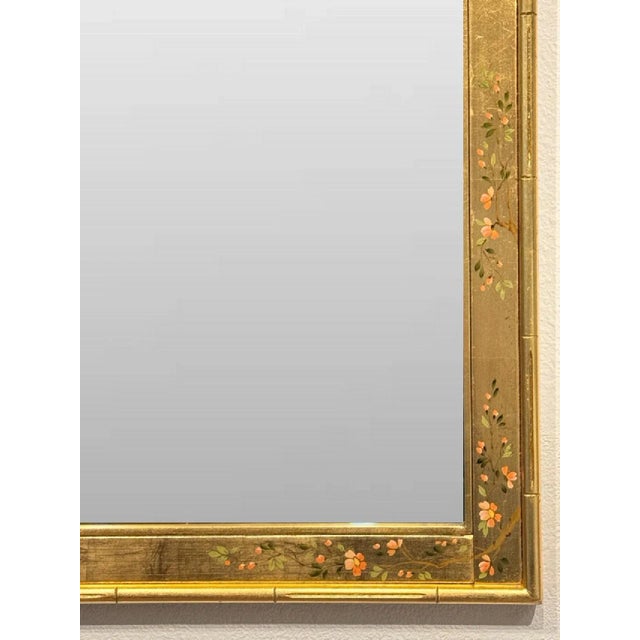 Wood La Barge Chinoiserie Giltwood Framed Wall Mirror With Butterflies, Birds & Flowers Horizontal / Vertical Mount For Sale - Image 7 of 12