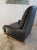 1950s Classic 1950s Heritage Black Lounge Chair Faux Leather Mahogany For Sale - Image 5 of 15
