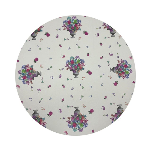 2020s Pistils Small Bouquet Vegan Leather Round Pebble Placemat, Set of 4 For Sale - Image 5 of 5