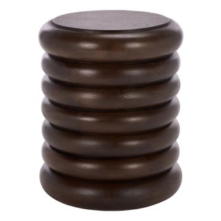 Anatoly Round Accent Table in Brown For Sale