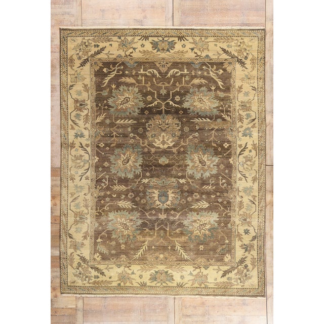 Vintage Indian Oushak Rug, 09'01 X 11'09 For Sale - Image 10 of 10