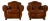 1940s French Art Deco Cognac Leather Club Chairs, Pair For Sale