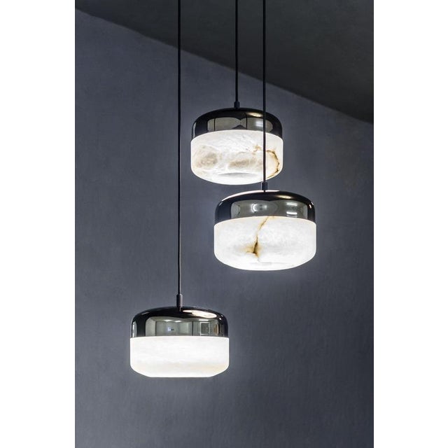 Black Copper Large Pendant Lamp by United Alabaster For Sale - Image 8 of 13