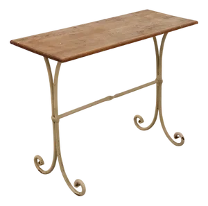 French Bistro Table with Cast Iron Base and Oak Top, 1950s