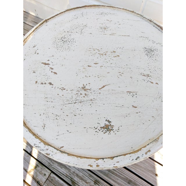 Distressed White Carved Side Table Chairish