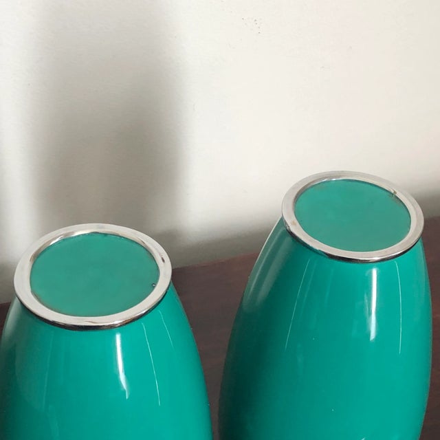 Japanese WIreless Cloisonné Vases — a Pair For Sale - Image 12 of 12