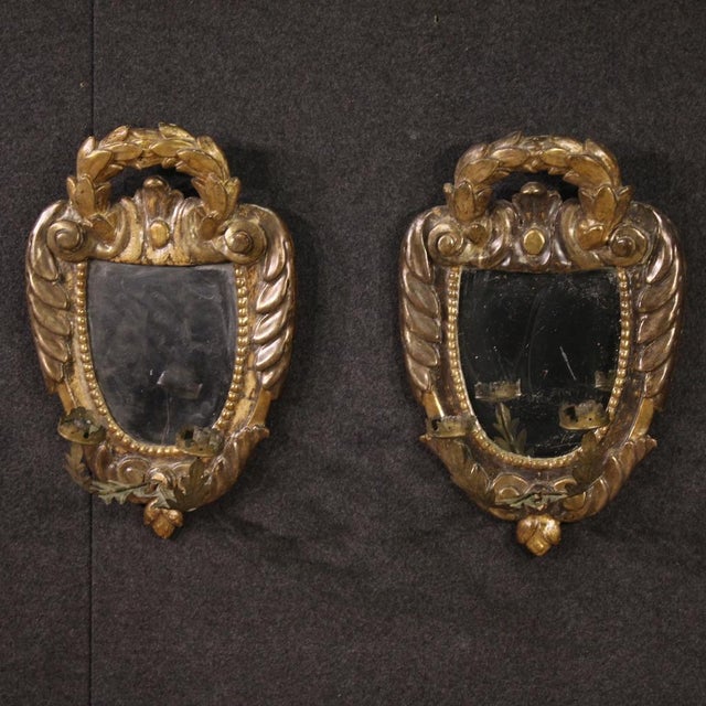 Antique Louis XV Italian Wall Lights, 1780s, Set of 2 For Sale - Image 6 of 12