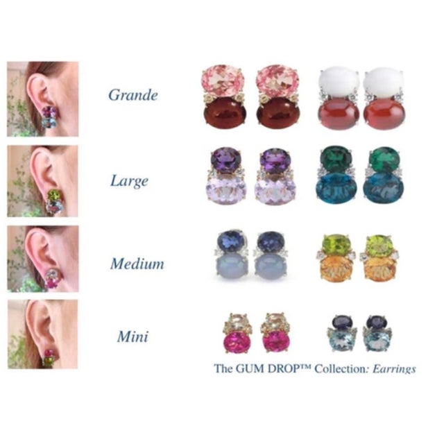 Christina Addison Large Gum Drop Earrings With Garnet and Diamonds For Sale In New York - Image 6 of 6