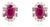 Mozambique Oval Ruby Diamond Halo Stud Earrings in 14k White Gold- 2 Pieces For Sale