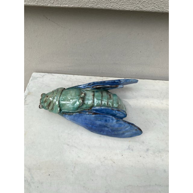 French Country Large Terracotta Majolica Cicada Bavent Normandy For Sale - Image 3 of 6