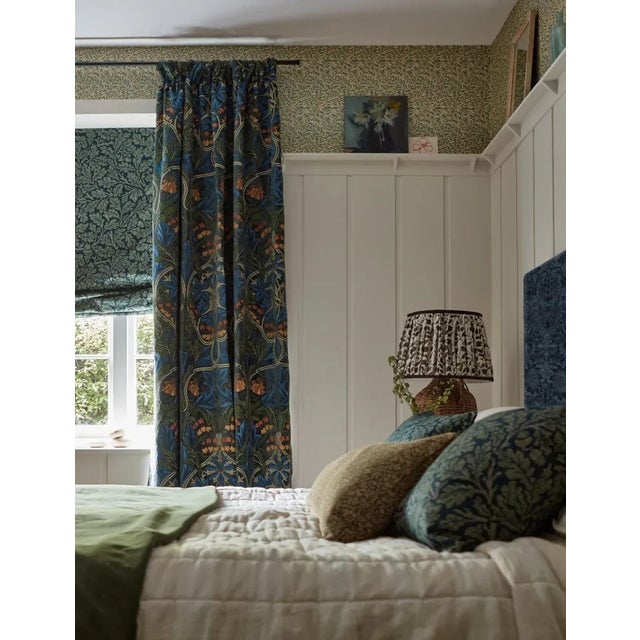 A work of exquisite craftspersonship involving skilled artisans from across the world our Bluebell Velvet Embroidery...