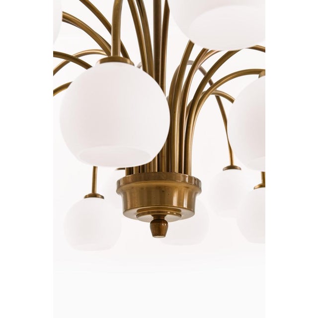 Fog & Mørup Ceiling Lamp in Brass and Glass from Fog & Mørup, 1940s For Sale - Image 4 of 10