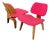 Pr of Herman Miller Eames Walnut and Pink LCW Chairs For Sale