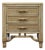 Mid 20th Century Ficks Reed Style Faux Bamboo Nightstand Beige Coastal Hollywood Regency Bedside Table For Sale