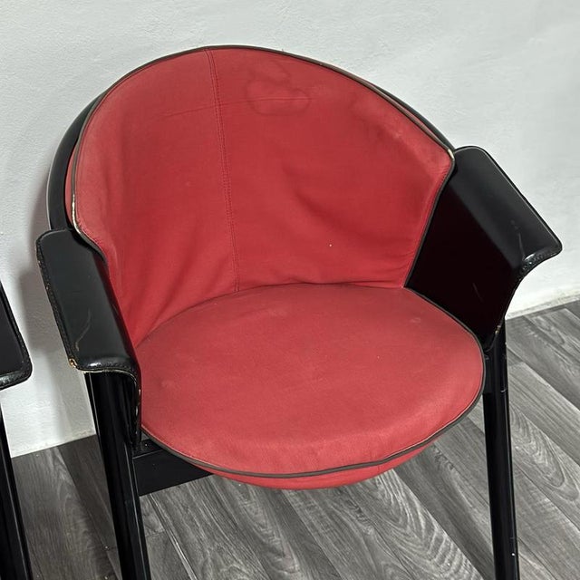 Modern Chairs in Lacquered Wood and Fabric from Pozzi & Verga, 1970s, Set of 4 For Sale - Image 18 of 18