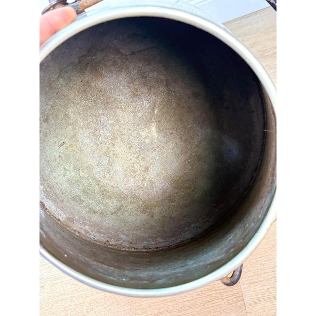 Silver Antique Farmhouse Nickel Plated Brass Conical Cone Milking Can For Sale - Image 8 of 11