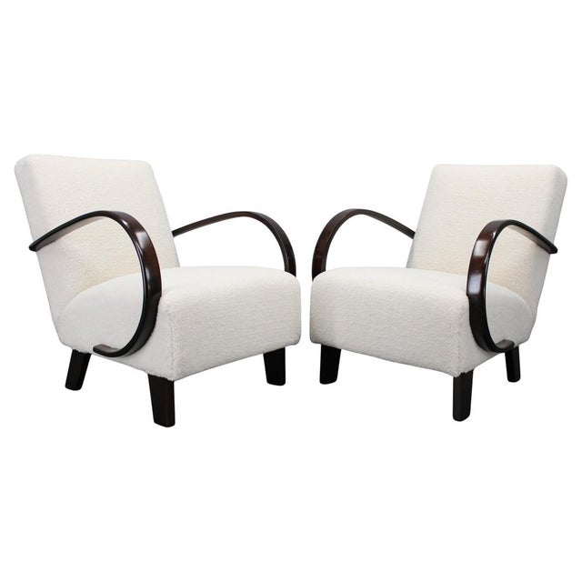Art Deco Beech Armchairs from Jindřich Halabala, 1940s, Set of 2 For Sale - Image 14 of 14