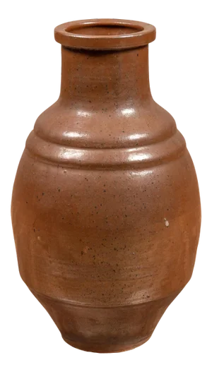 Japanese Tamba Tachikui Ware Monochrome Brown Glazed Water Jug, 19th Century