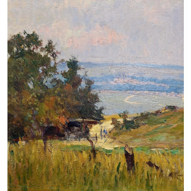 1910s Narcise Guilbert -1917 French Country Side Landscape in Verdun-Oil Painting For Sale - Image 5 of 10