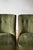 Charming, plush, art deco period slipper chairs. New emerald green upholstery is secured with a pretty brass nailhead trim...