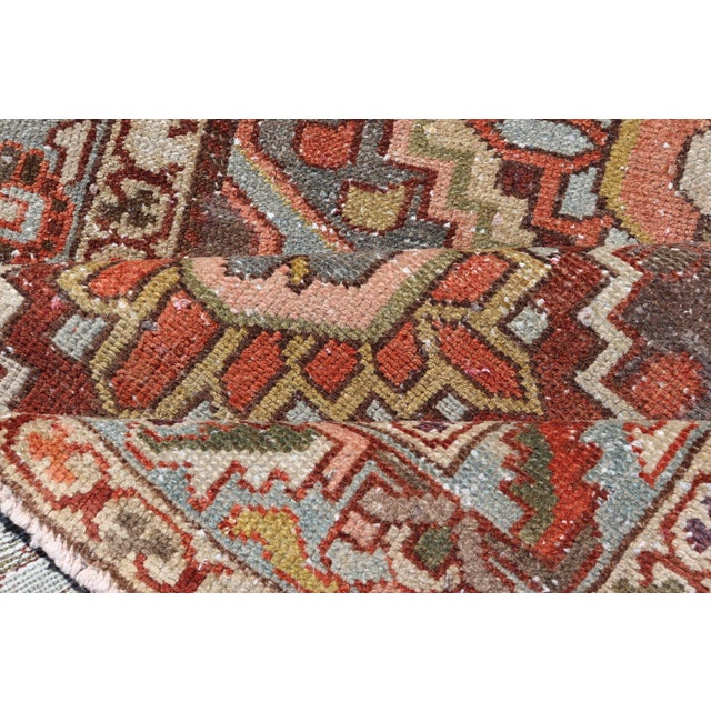Antique Persian Bakhtiari Runner With Geometric Medallions in Taupe and Rust For Sale - Image 13 of 13