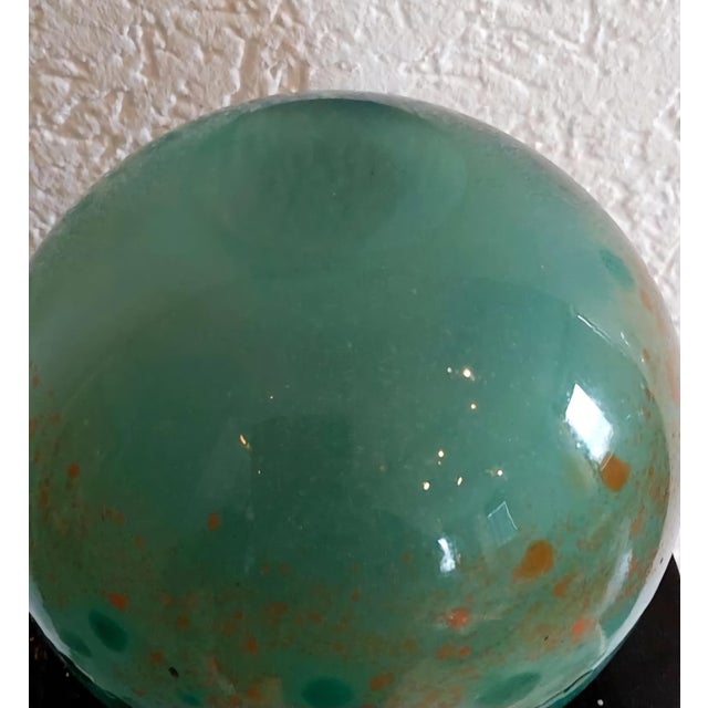 Murano Glass Spherical Vase With Mottled “Spatter/Macchie” Inclusions, C. 1950–1980. For Sale - Image 6 of 7