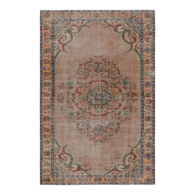 1960s Vintage Zeki Müren European Style Rug With Geometric Patterns From Rug & Kilim For Sale