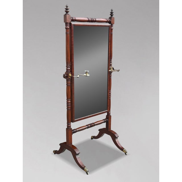 Early 19th Century Regency Mahogany Cheval Mirror, 1820s For Sale - Image 13 of 13