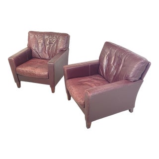 1990s Astor Club Chairs in Leather by Edgar Reuter for Brayton International - a Pair For Sale