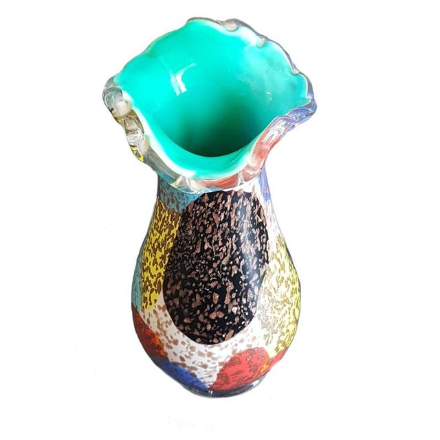 20th Century Murano Glass Vase with Aventurine by A.Ve.M, Italy For Sale - Image 3 of 5