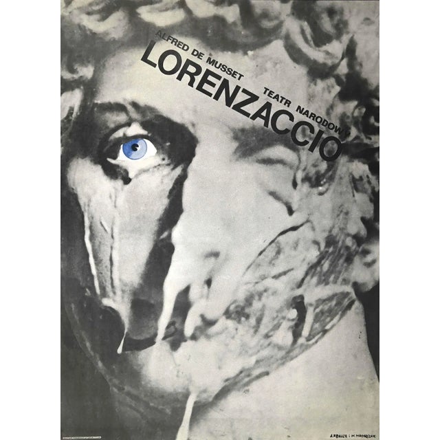 National Theatre is an original poster realized by A.Krauze and M.Mroszczak (Katowice, 1950) in 1975s. Good condition....