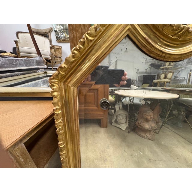 French 19th Century Italian Louis XVI Style Giltwood Mirror For Sale - Image 3 of 11