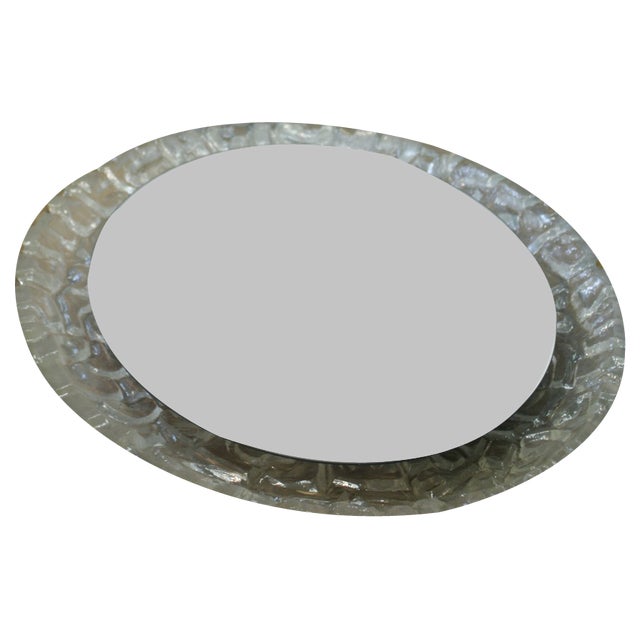 Vintage Backlit Mirror in Frosted Resin by Ercol, 1970s For Sale