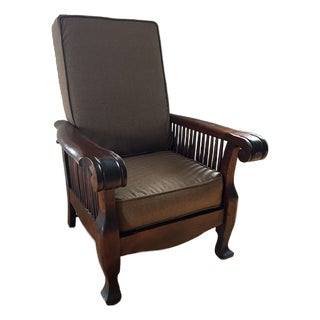 Antique Mahogany Reclining Morris Style Armchair For Sale