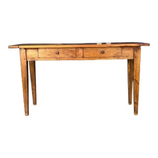 19th Century French Oak Console Table With Drawers For Sale