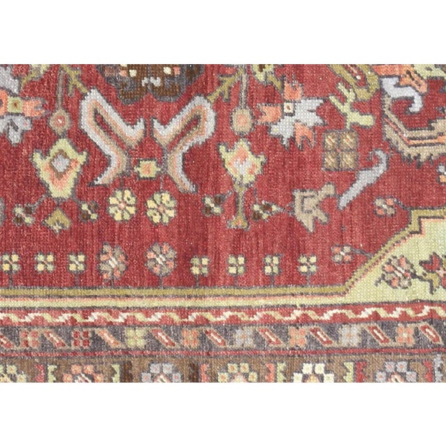 1960s Turkish Oushak Rug. Handwoven with wool on wool foundation in the Oushak region of Western Turkey. The Anatolian...