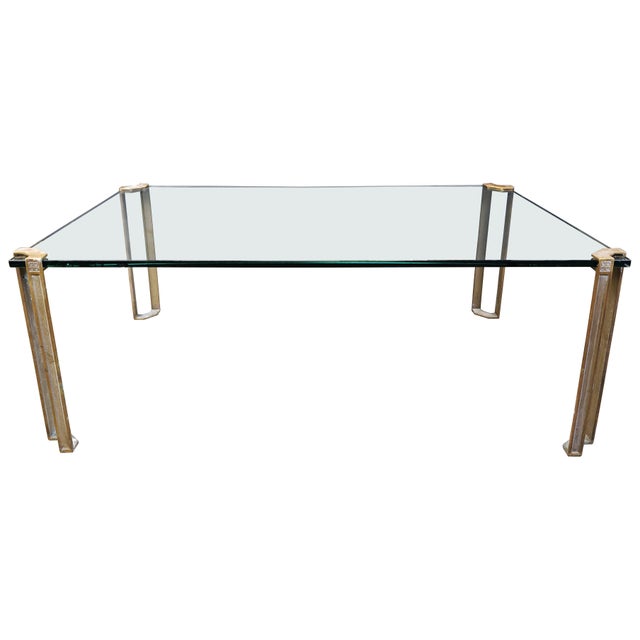 Rectangular Glass and Cast Brass T24 Pioneer Coffee Table by Peter Ghyczy, 1970s For Sale - Image 13 of 13